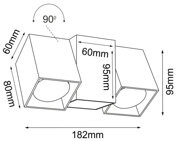 Brosline 2295 - Faretto da parete CUBE 2xGU10/10W/230V bianco