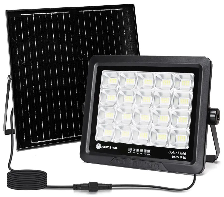 Aigostar - LED Faro solare dimmerabile LED/300W/3,4V IP65 + +TC