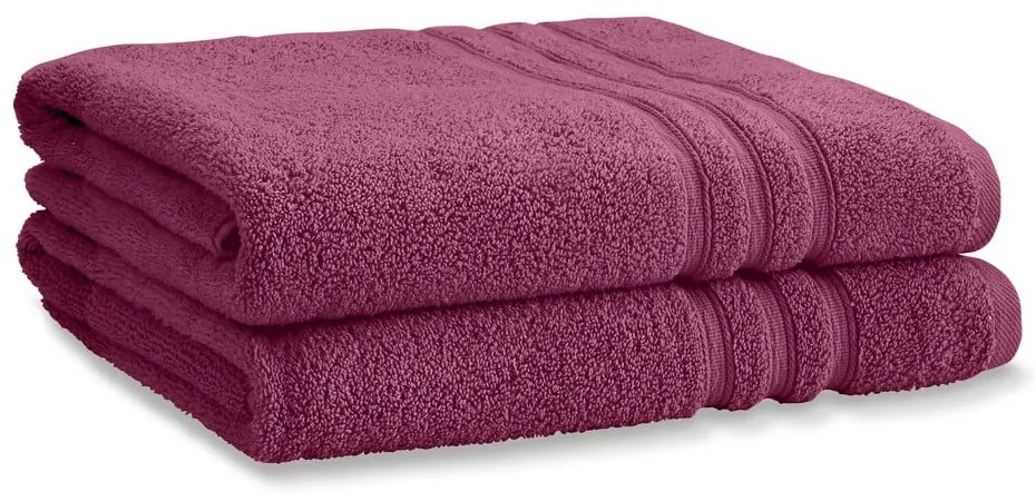 Set di asciugamani tipo terry rosa scuro in cotone 2 pz 90x140 cm Zero Twist – Catherine Lansfield