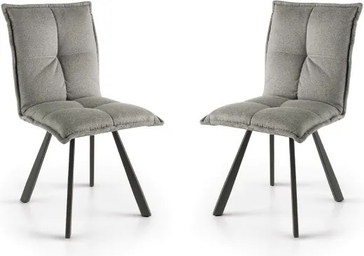 Sedia cucina tessuto Grigio Chiaro - imbottito SILA 2 sedie