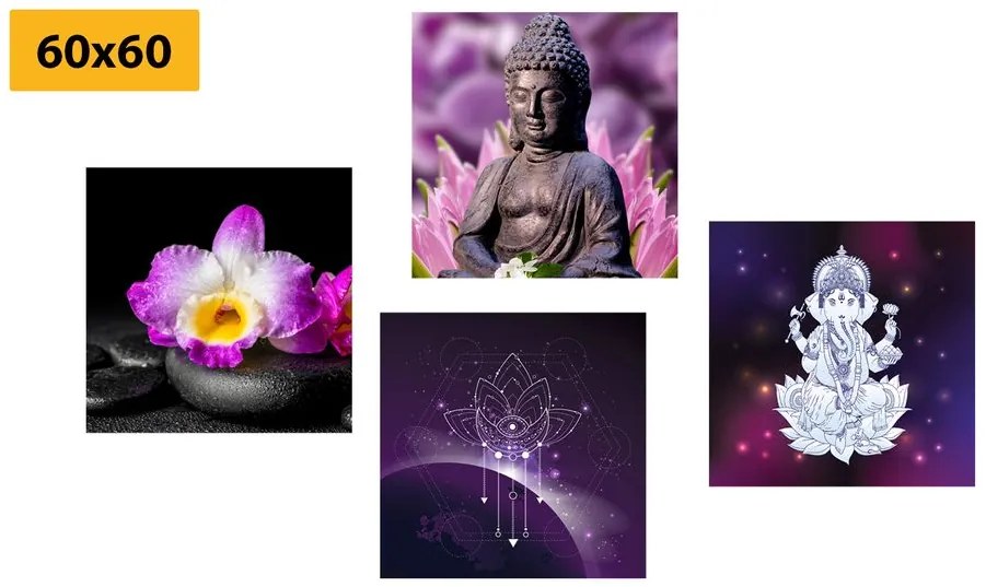 Set di quadri – Feng Shui in viola