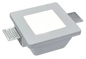 Portafaretto GU10 e MR16 in Gesso Pitturabile Quadrato Ø120x120 mm Materiale Gesso