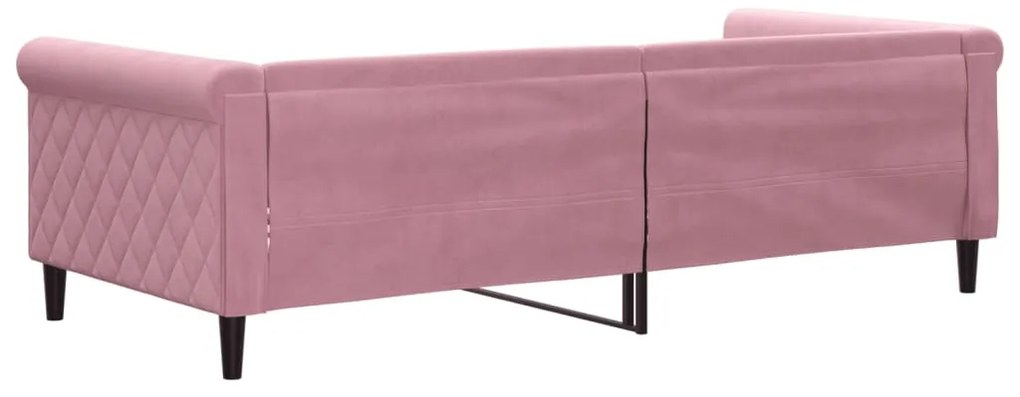 Letto da giorno rosa 90x200 cm in velluto