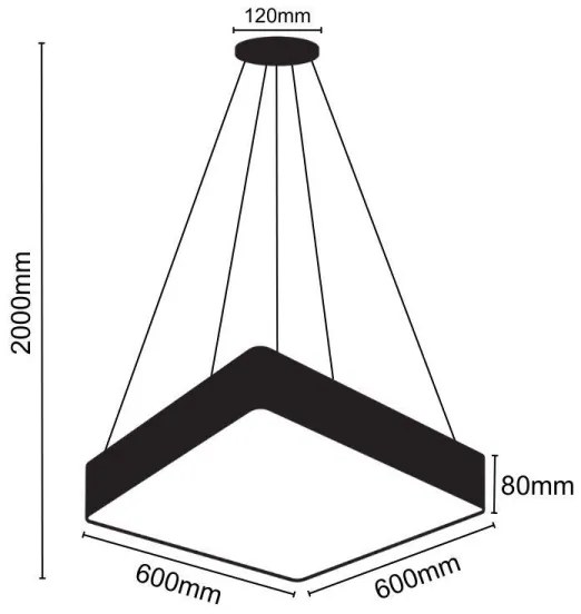 Lampadario LED a sospensione con filo LED/65W/230V 4000K 60x60 cm