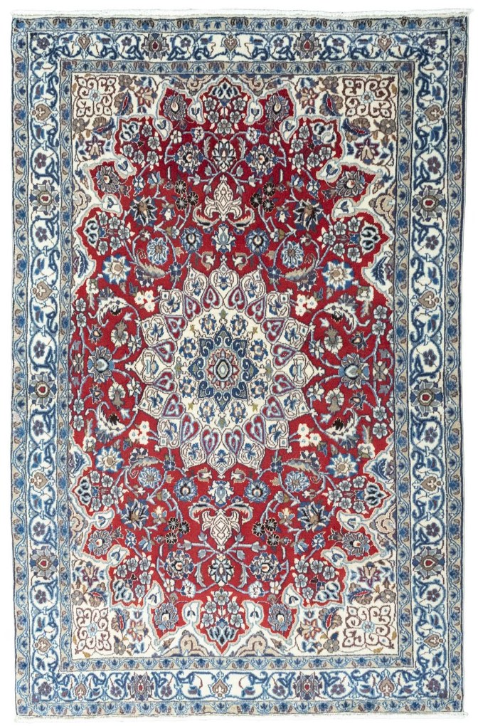 Nain Tappeto 120 x 190 Rosso (Iran) Annodato A Mano