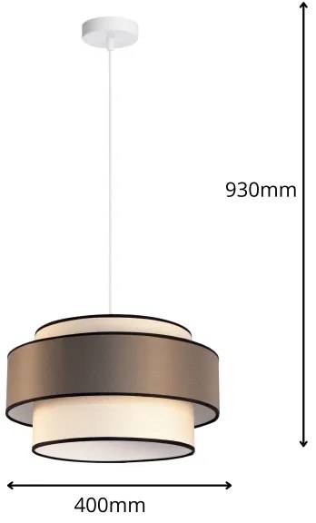 Lampadario a sospensione con filo GRACE 1xE27/60W/230V diametro 40 cm color crema/marrone
