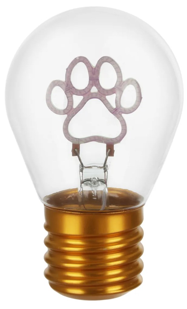 Lampadina decorativa led Zampa rosa ricaricabile