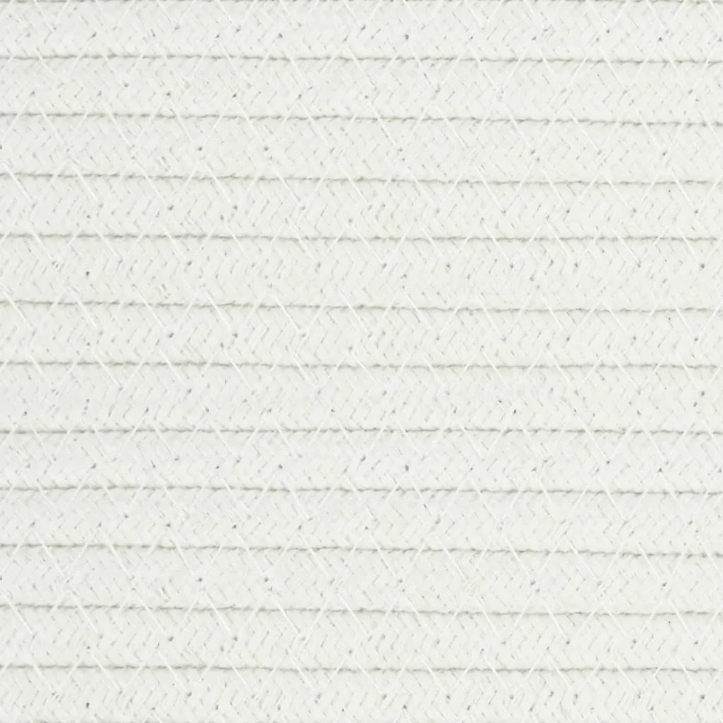 Cesto per Biancheria Grigio e Bianco Ø55x36 cm in Cotone
