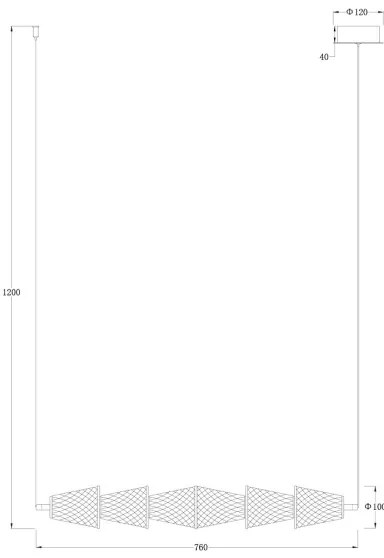 Lampadario LED a sospensione con filo SANSA LED/11W/230V oro/limpido