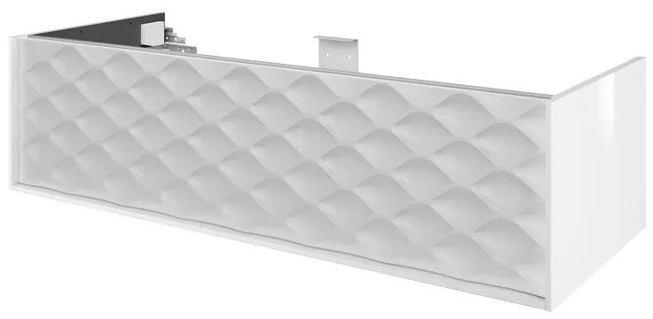 Mobile da bagno sospeso sotto lavabo L 120 x H 32 x P 48 cm bianco laccato lucido, 1 cassetto SENSEA Neo Frame