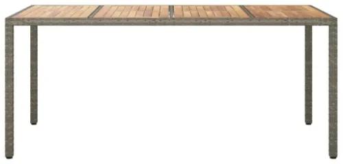 Tavolo Giardino 190x90x75 cm Polyrattan Legno di Acacia Grigio