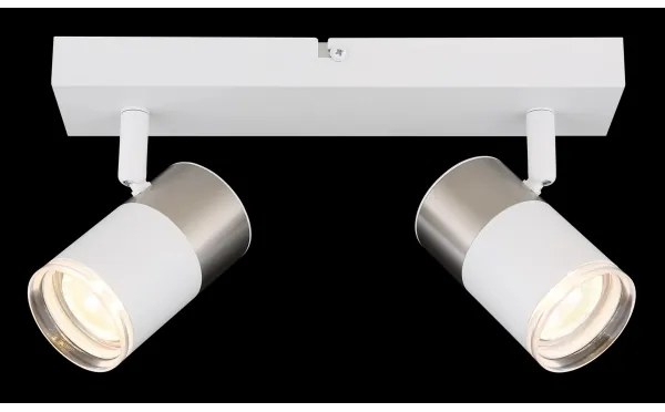 Globo 57851-2 - Faretto BRISBON 2xGU10/25W/230V bianco/cromo