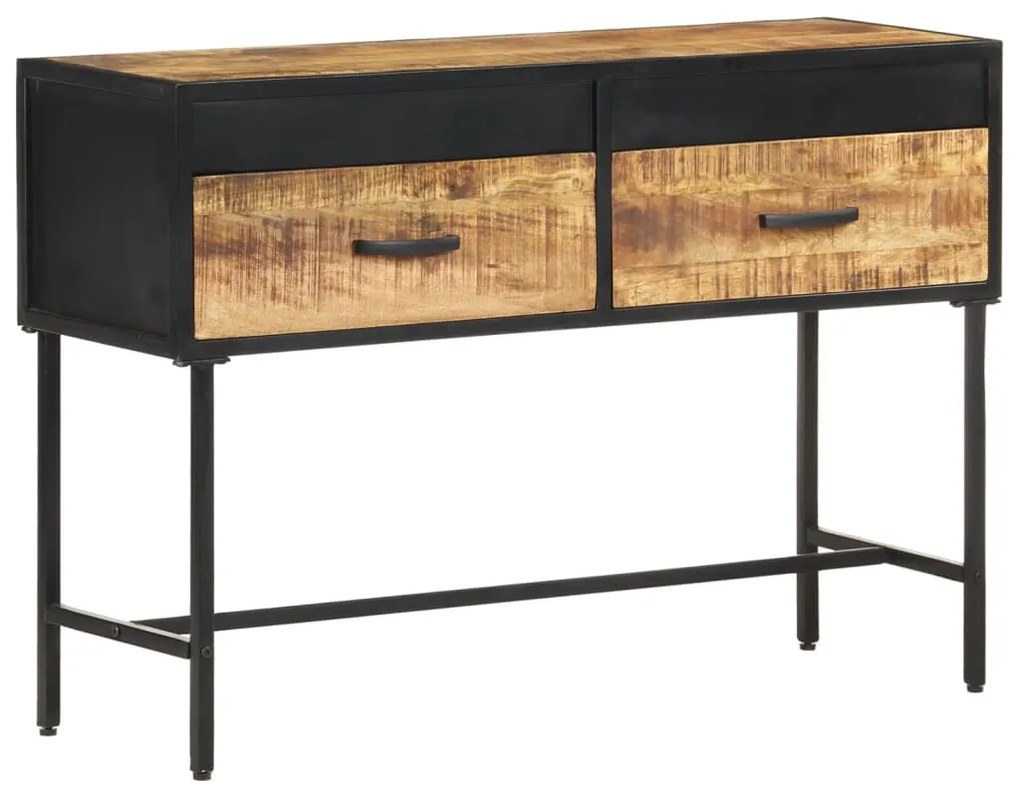 Tavolo Consolle 110x35x75 Cm İn Legno Di Mango Grezzo /