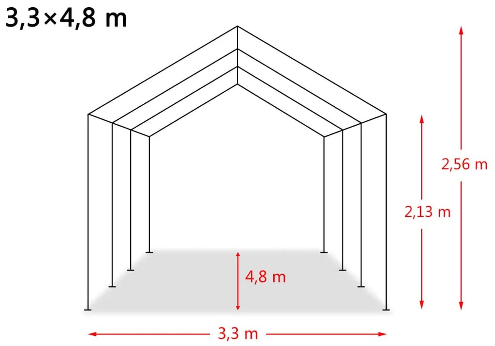 Tendone Bestiame Rimovibile PVC 550 g/m² 3,3x4,8 m Verde Scuro