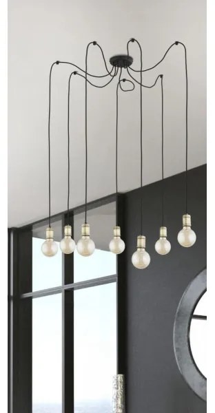 Lampadario a sospensione con filo QUALLE 5xE27/60W/230V ragno