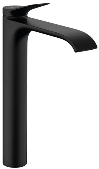 Rubinetto per lavabo getto a cascata d'acqua Vivenis nero verniciato opaco HANSGROHE H 33.7 cm