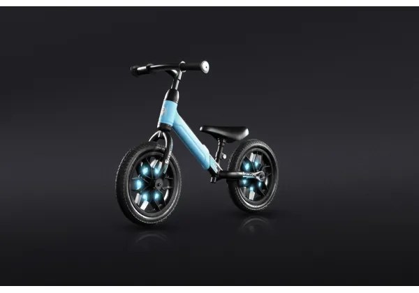 QPlay - Bici a spinta con LED lampade su ruote SPARK blu