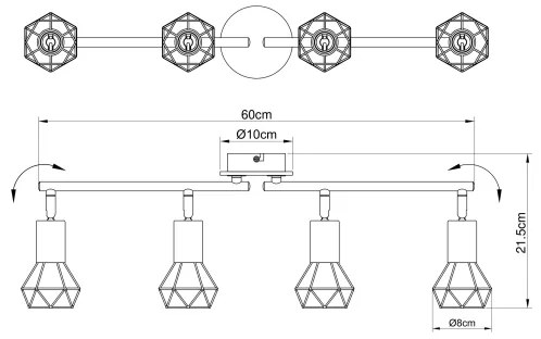 Globo 54802S-4 - Luce Spot XARA 4xE14/40W/230V