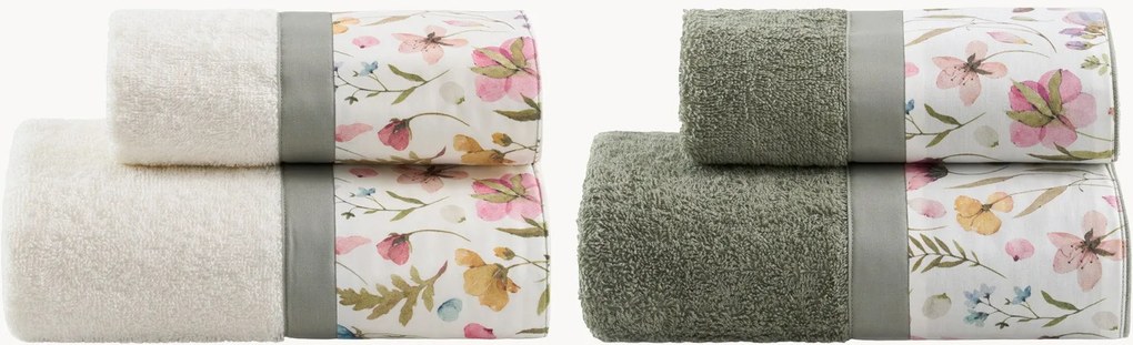 Set di 4 asciugamani in cotone Jane
