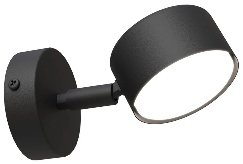 Applique Minimal Hermes Acciaio Nero 1 Luce Gx53 Ip20