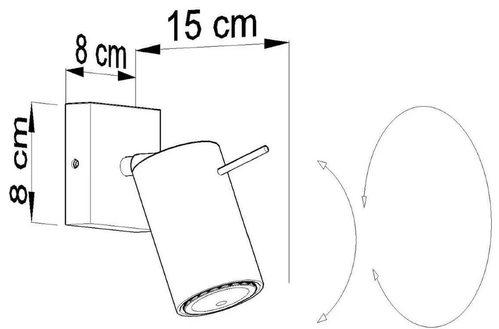 Applique in Acciaio Orientabile da Parete RING GU10 Grigia da interno
