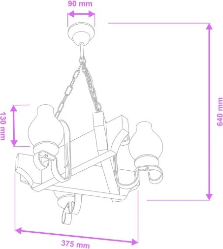 Brilagi - Lampadario a sospensione con catena QUEEN 3xE14/40W/230V faggio/noce