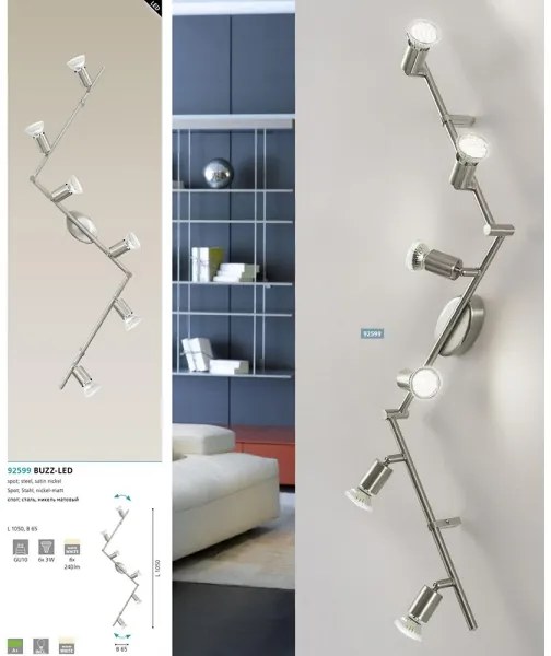 Eglo 92599 - Luce Spot a LED BUZZ 6xGU10-LED/2,8W/230V