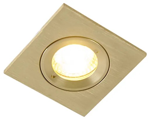 Faretto da incasso moderno quadrato oro IP44 - Xena