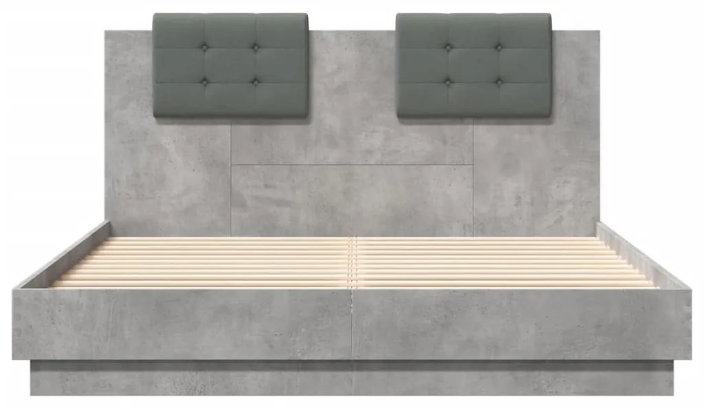 Giroletto testiera grigio cemento 140x200 cm legno multistrato