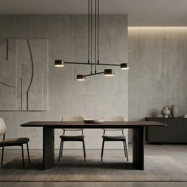 Lampadario a sospensione con filo MODUS 4xGX53/12W/230V nero