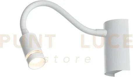 Applique a parete flessibile led kepler bianca 3w 220lm 3000k 32x6x9cm