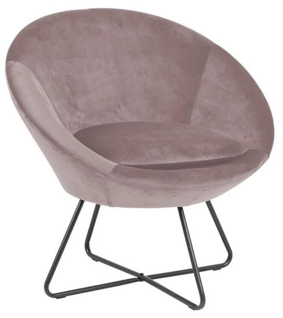 Poltrona in velluto rosa Center - Actona