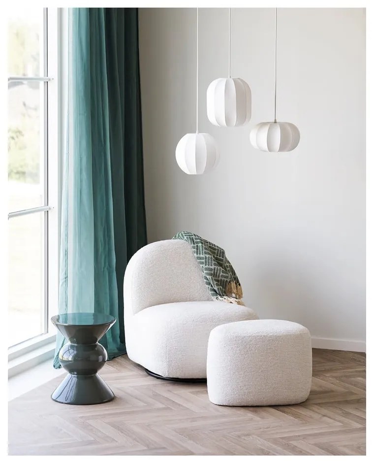 Lampadario bianco con paralume in tessuto ø 25 cm Coventry – House Nordic