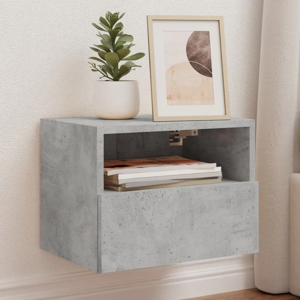 Mobile Tv A Parete Grigio Cemento 40x30x30 Cm Legno Multistrato /