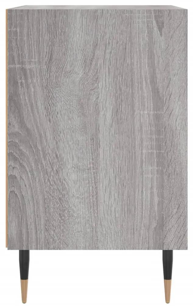 Comodino grigio sonoma 40x30x50 cm in legno multistrato