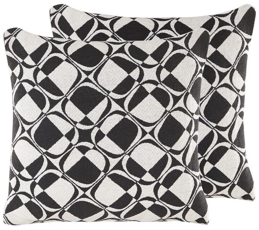 Set di 2 cuscini decorativi 45 x 45 cm bianco e nero KOTURE Beliani
