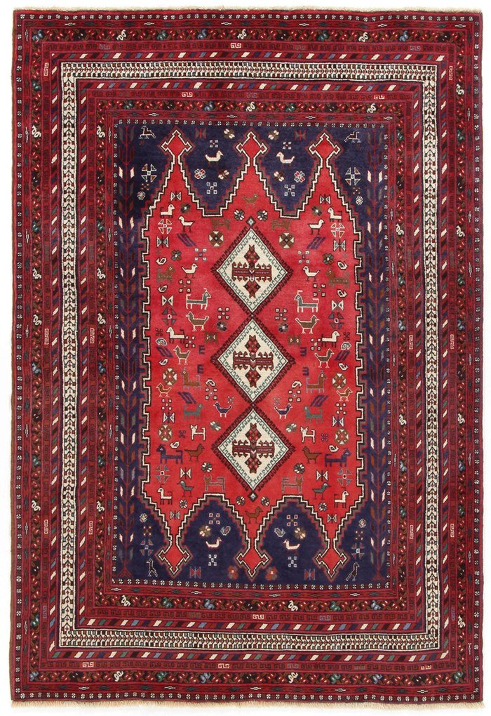 Afshar Tappeto 130 x 200 (Iran) Annodato A Mano