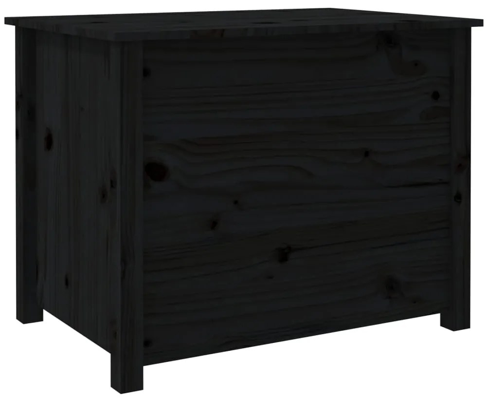 Tavolino da Salotto Nero 71x49x55 cm in Legno Massello di Pino