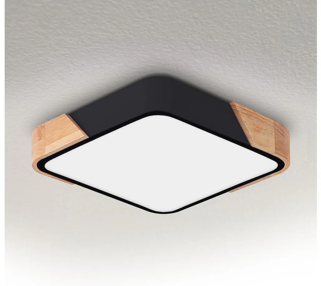 Brilagi - Plafoniera a LED PILANA LED/24W/230V rovere/nero 32x32 cm