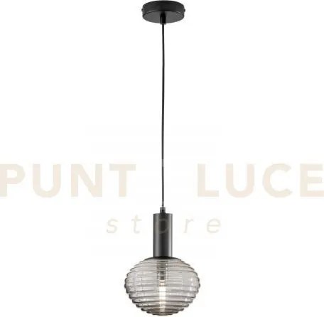 Lampadario a sospensione ripple nera 1 luce attacco e27 18x18x150cm...