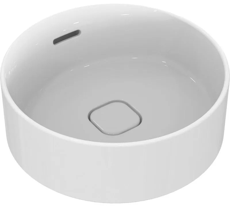 Lavabo da appoggio Strada II IDEAL STANDARD tondo piletta non inclusa in ceramica bianco piletta non inclusa