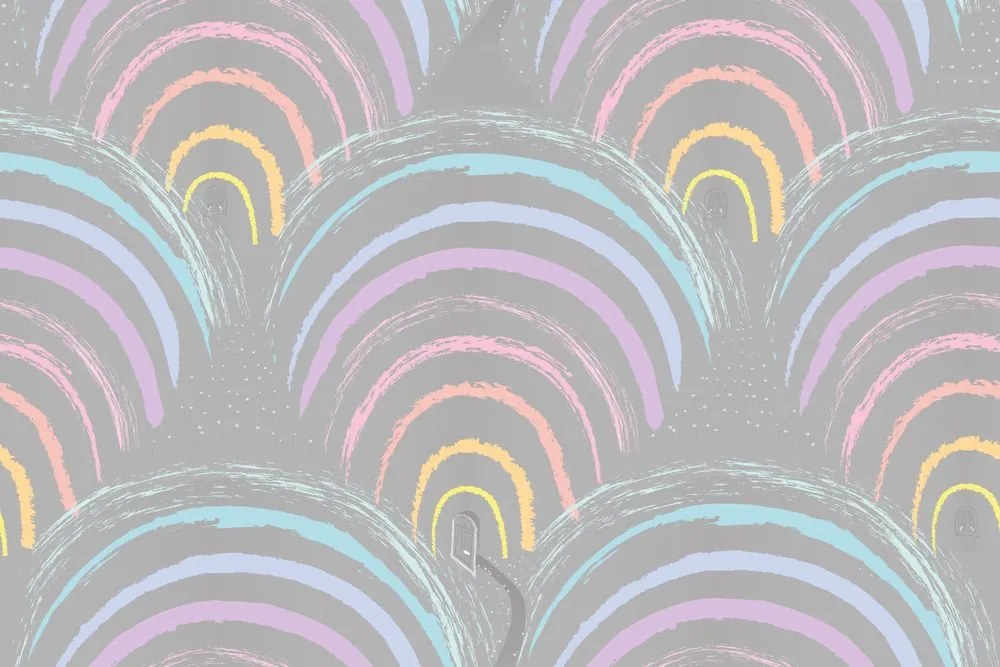 Carta da parati – Casette colorate dell'arcobaleno