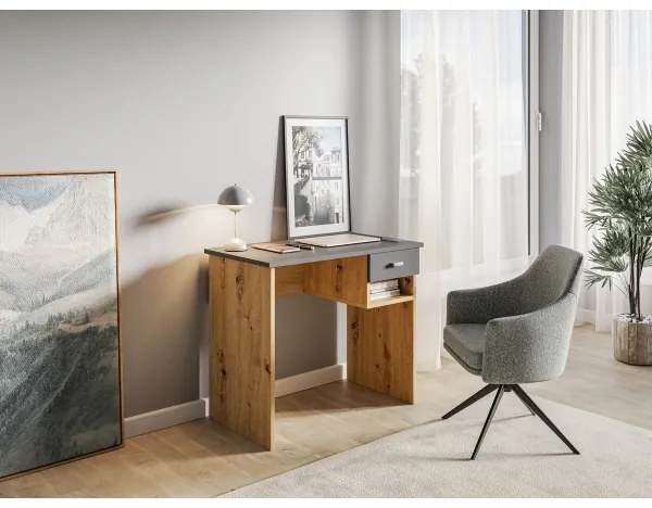 Scrivania RICO rovere artisan/grigio