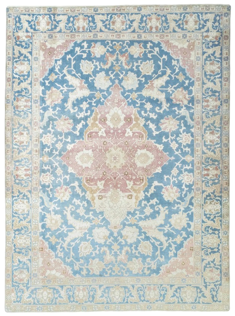 Tabriz Tappeto persiano 260 x 360 Blu (Iran) Annodato A Mano