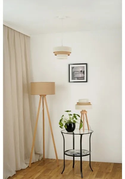 Brilagi - Lampada da tavolo DENVER LUNETA 1xE27/15W/230V beige/marrone/color crema