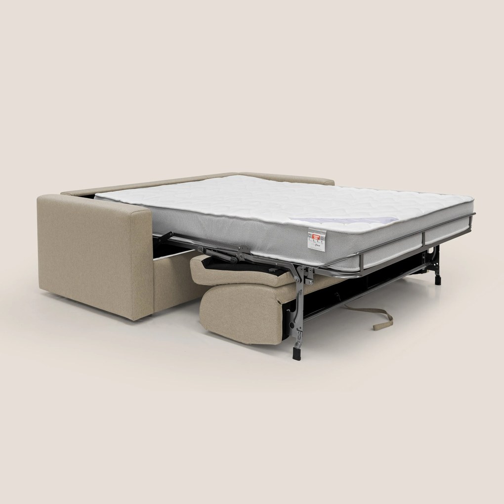 Kansas Divano letto matrimoniale alto 20 cm in tessuto impermeabile misto cotone T13 beige