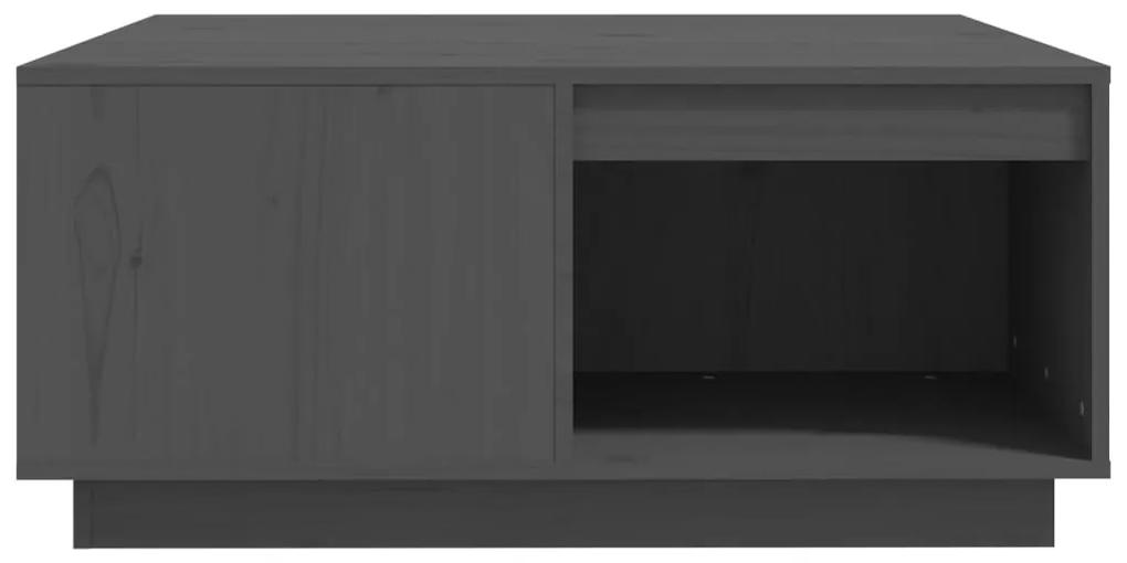 Tavolino da salotto grigio 80x81x36,5 cm legno massello di pino