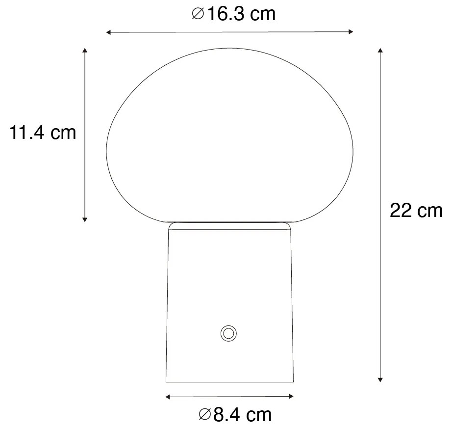 Lampada da tavolo nera con LED dimmerabile a 3 livelli ricaricabile - Louise