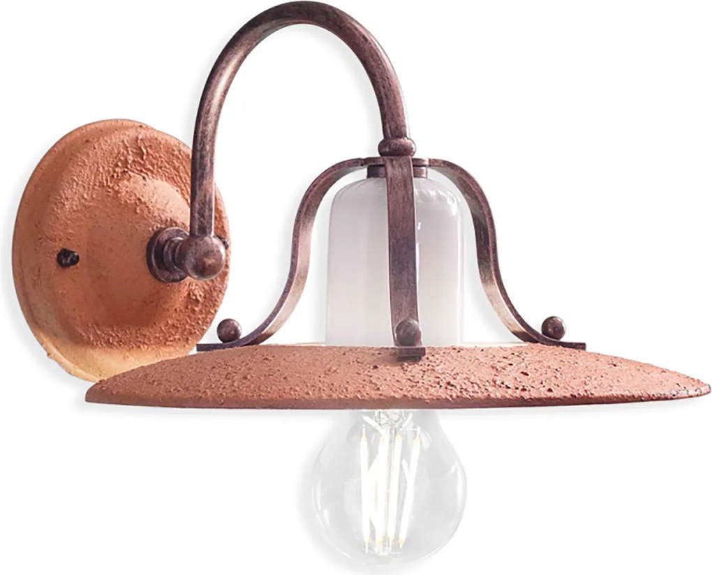 Applique Classica Bologna Metallo E Ceramica Nero Sfumato Rame 1 Luce E27