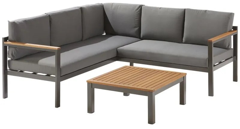 Salotto da giardino Oris NATERIAL multicolore con cuscini in poliestere grigio per 5 persone
